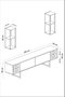 Hanah Home Gold Line Mueble de TV Blanco y Negro con Patas Metálicas